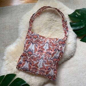 Free People Linen Woven Shopping Bag Tote